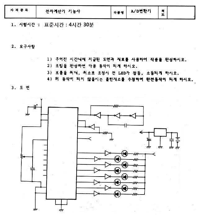 전자 계측기 기능사 시험 안내서와 회로도