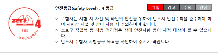 안전등급 4등급 설명 및 주의사항이 포함된 이미지
