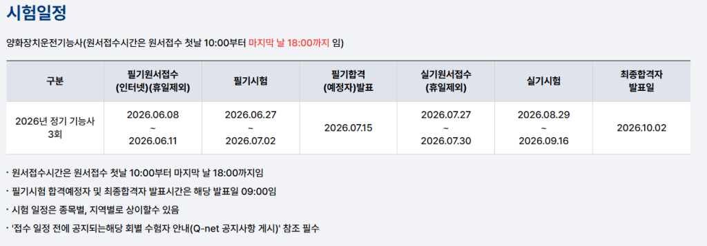 2026년 정기 기능사 시험 일정과 접수 기간 안내